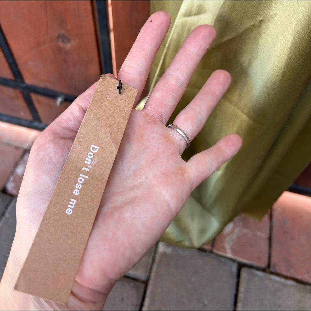 NWT Reformation Maysen Silk Dress - Olive Oil size 10 - Picture 13 of 15